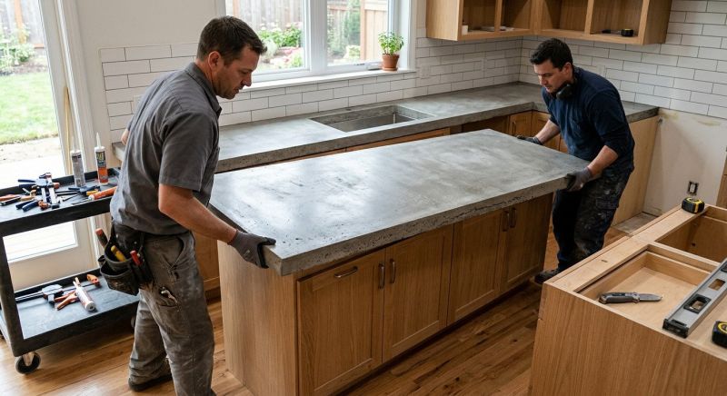 Cement Counter Installation in Marin County, CA