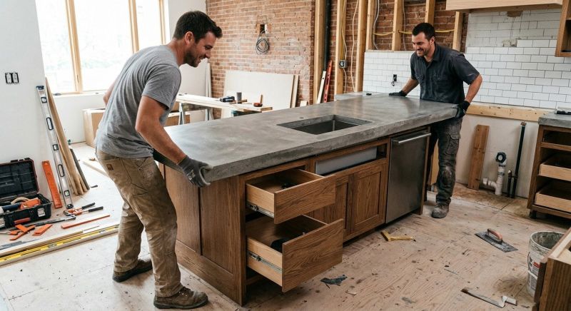 Cement Countertop Installation in Sonoma County, CA