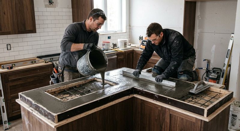 Concrete Countertop Pouring in Marin County, CA