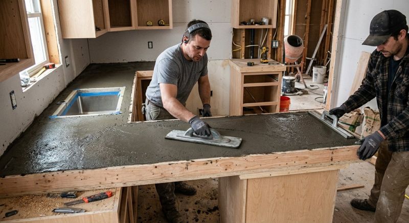 Concrete Countertop Pouring in Santa Rosa, CA